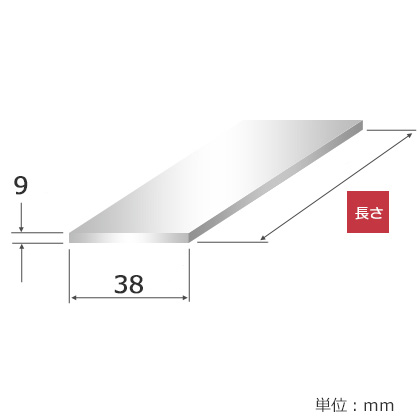 鉄 フラットバー 9mm x 38mm｜ステンレス板・アルミ板・鉄板の加工販売 